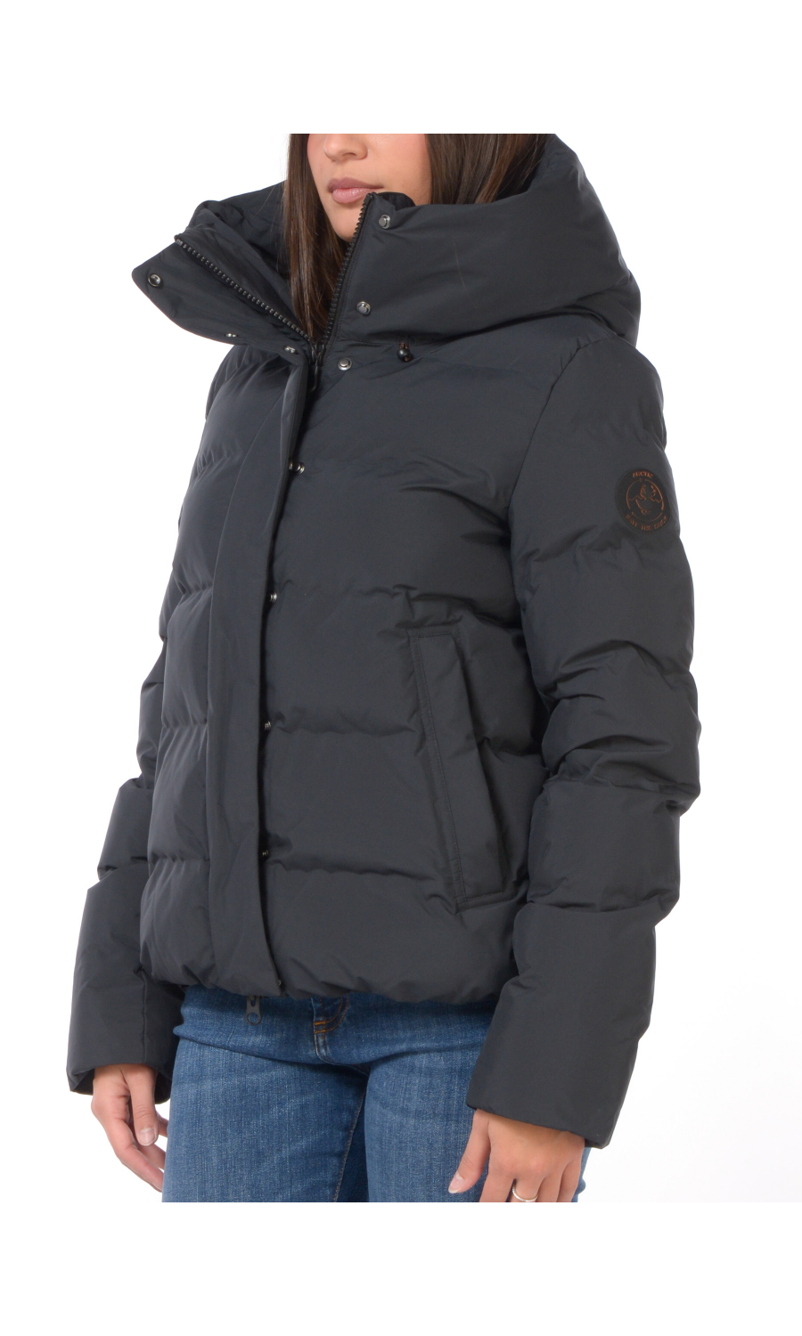 giubbino da donna Save The Duck con cappuccio e logo