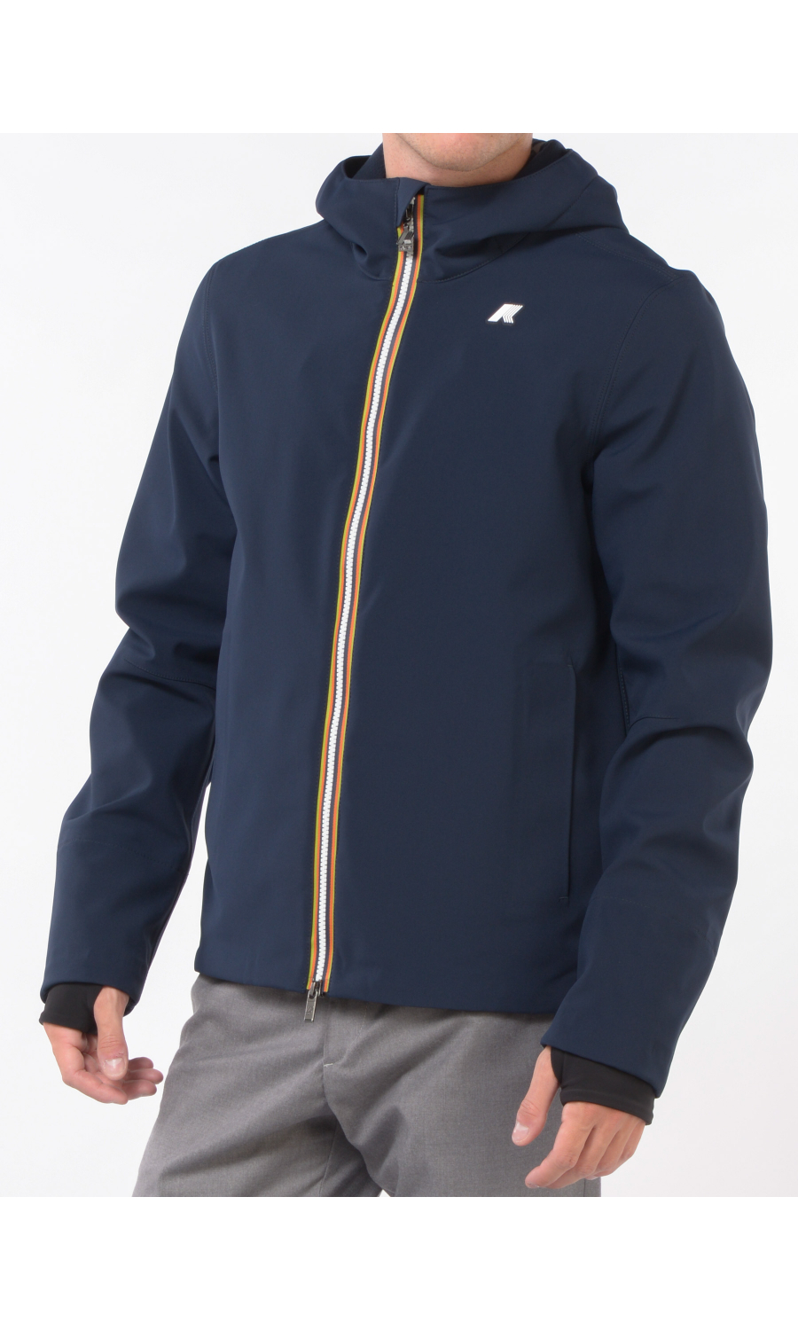 giubbino da uomo K Way jacko bonded con cappuccio