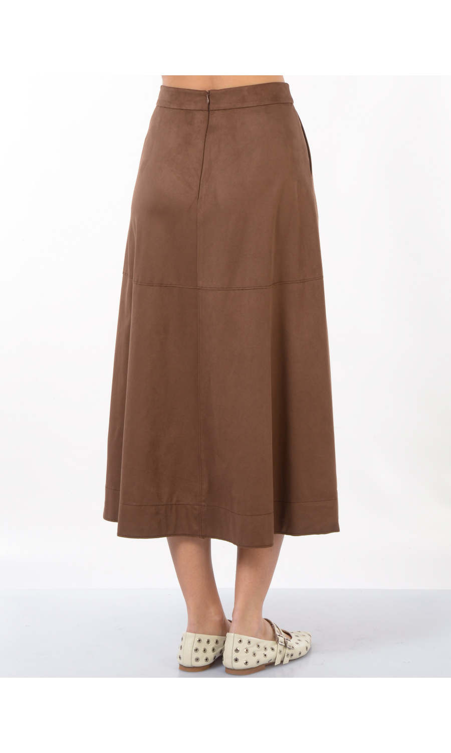 gonna Lunga da donna Oui svasata effetto camoscio