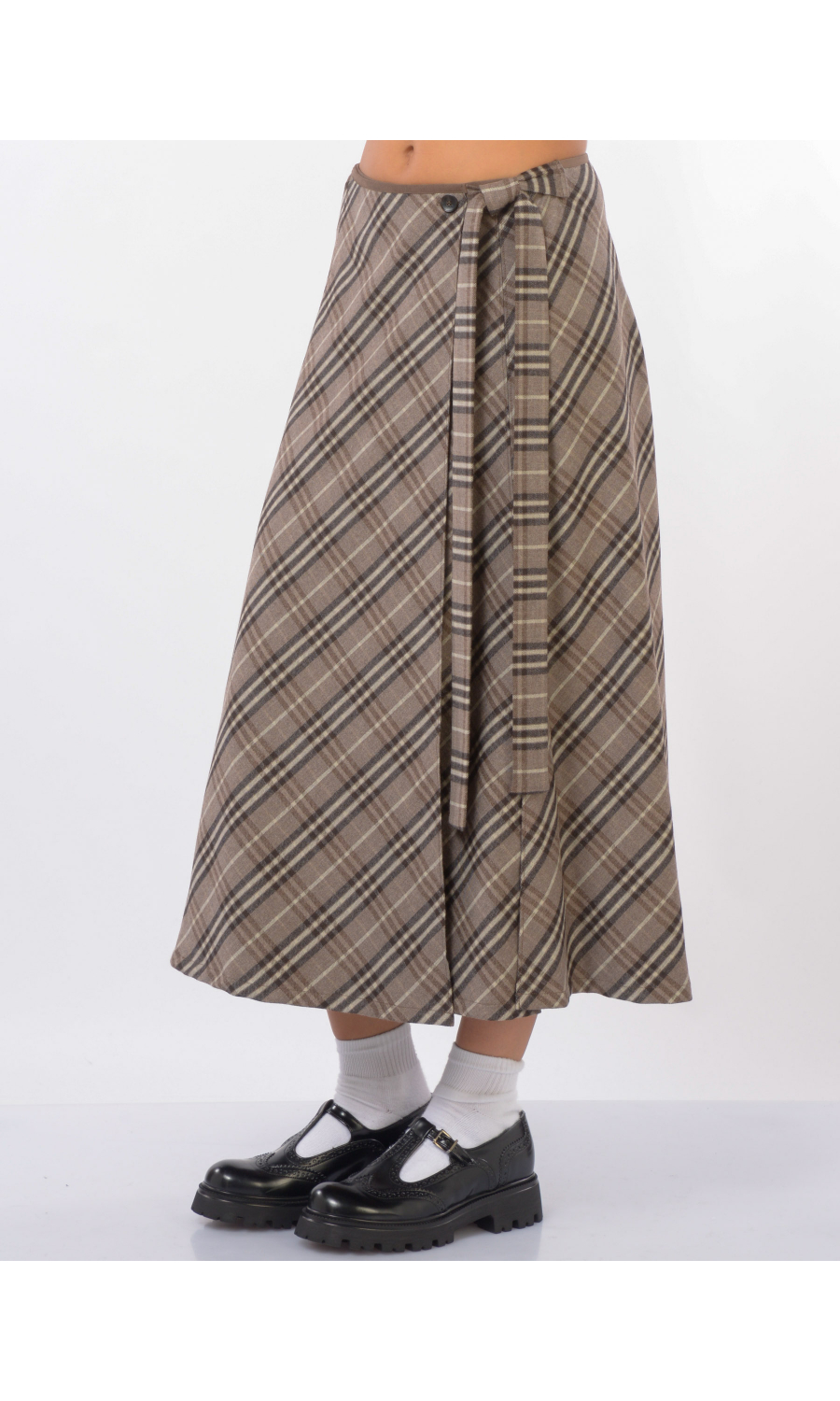 gonna lunga da donna Seventy in lana a fantasia check