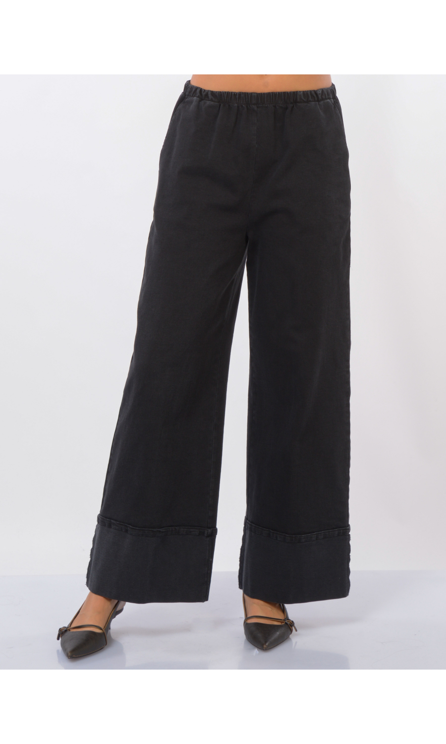 jeans da donna Jurere con elastico e balza