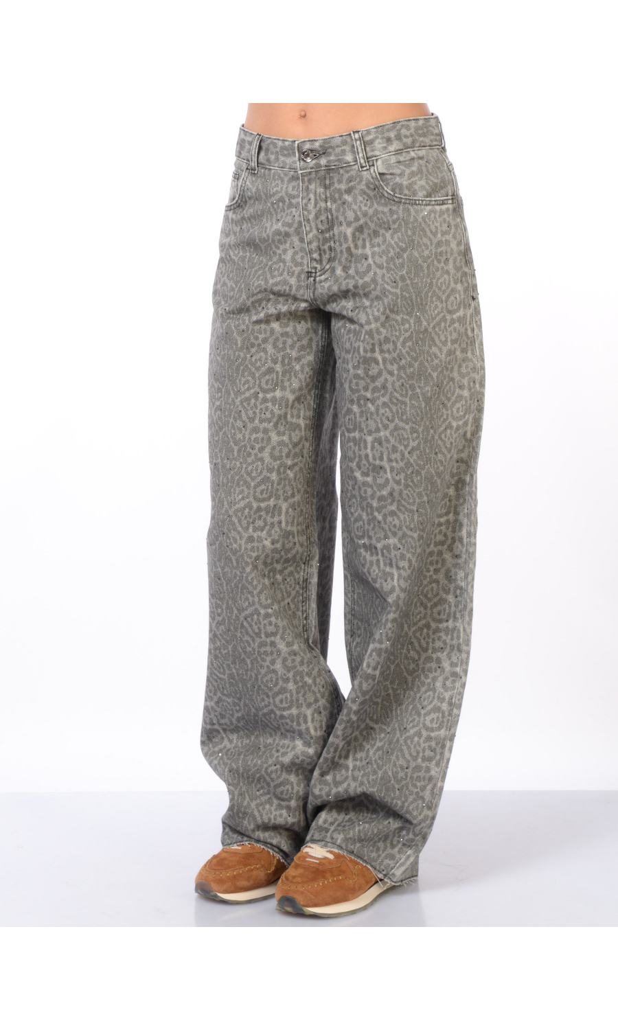 jeans da donna Liu Jo animalier con strass