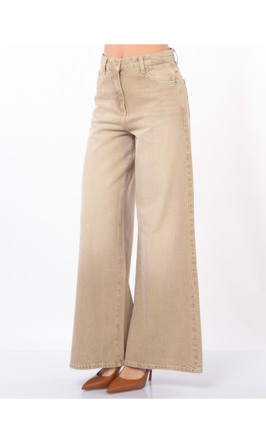 jeans da donna Patrizia Pepe a vita bassa effetto delave'