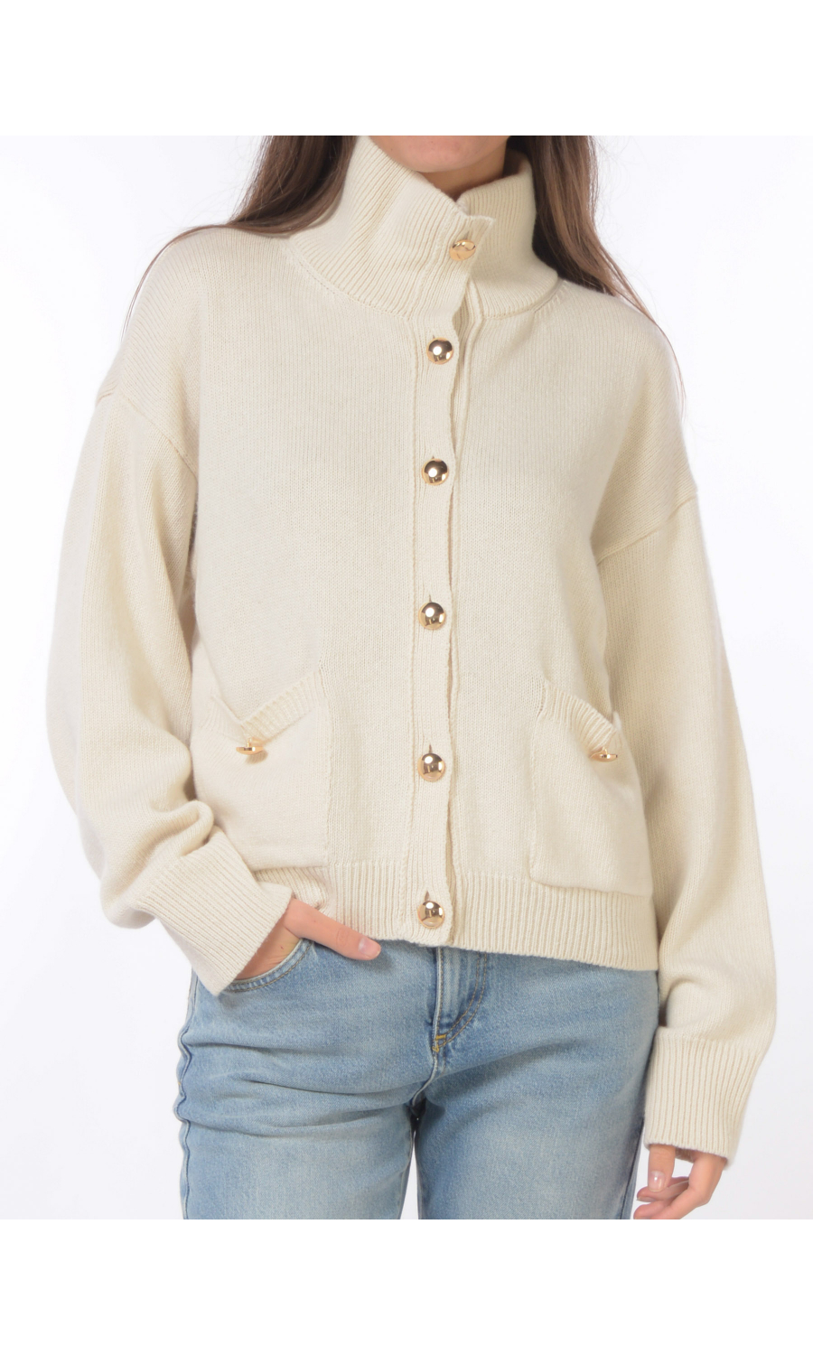 maglia da donna Icona By Kaos con bottoni e tasche