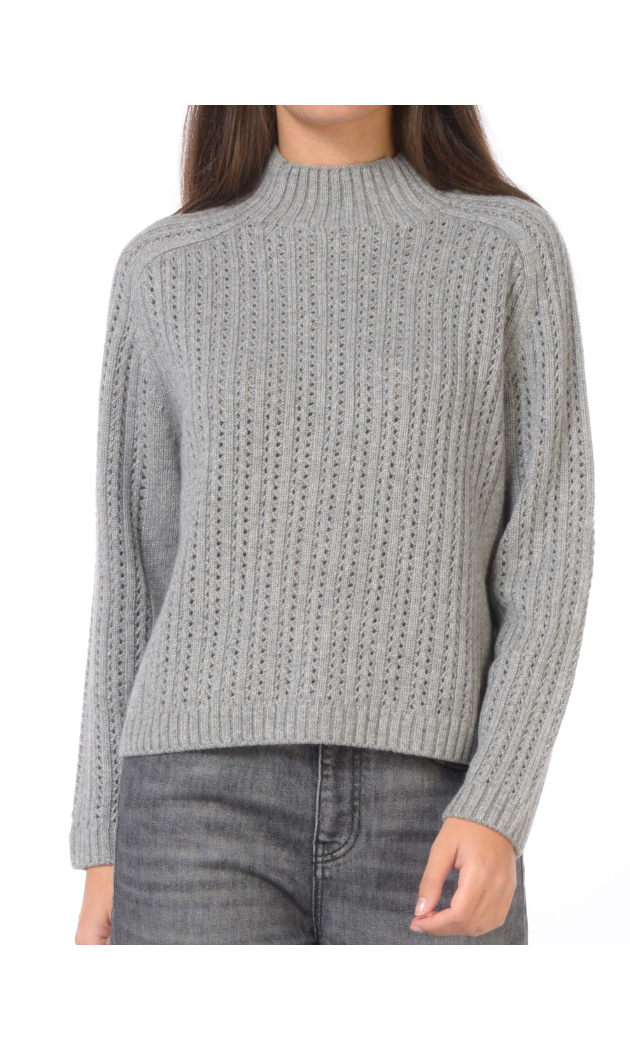 maglia da donna Icona By Kaos collo a cratere con lavorazione traforata