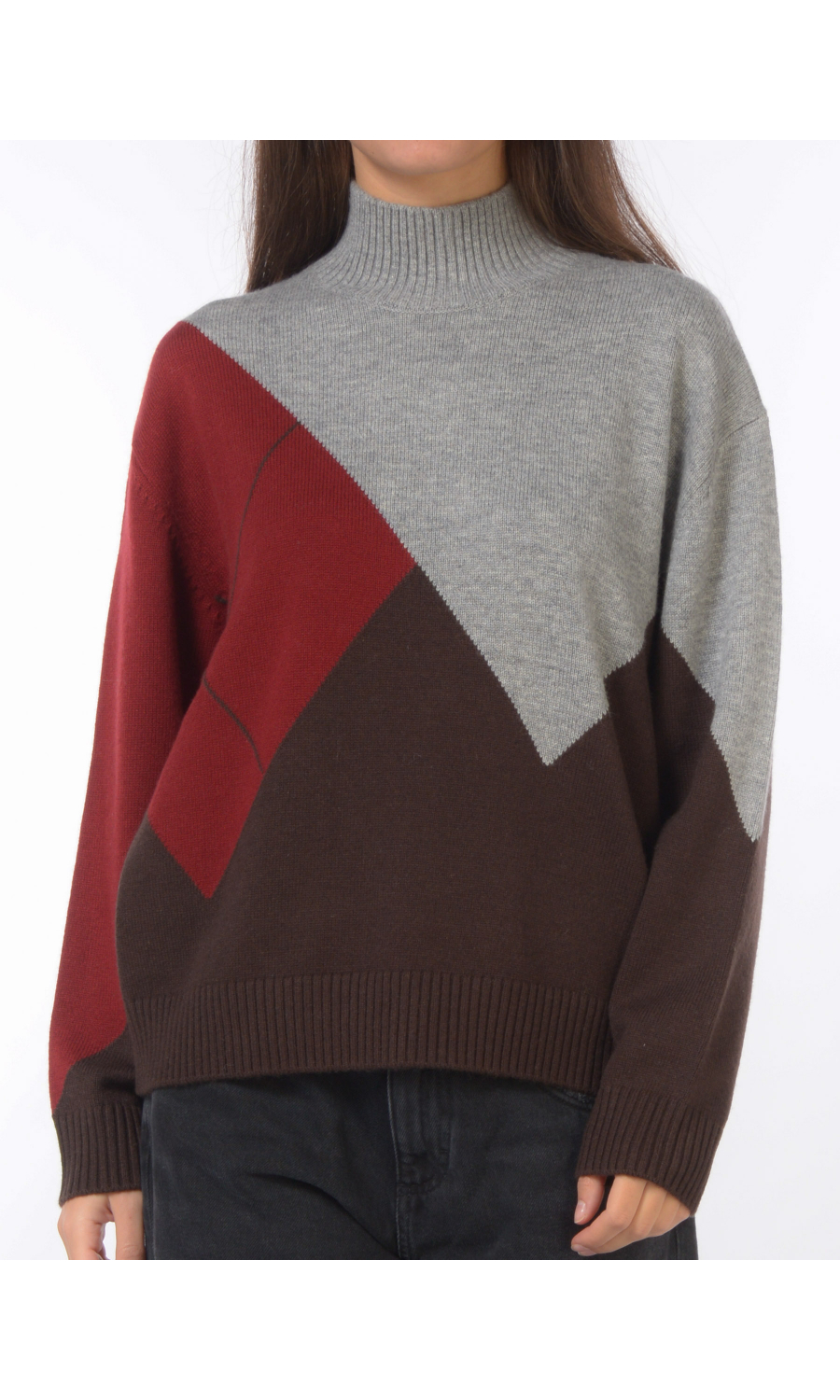 maglia da donna Icona By Kaos collo alto fantasia