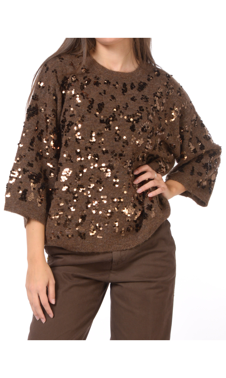 maglia da donna Icona By Kaos manica tre quarti con apilettes