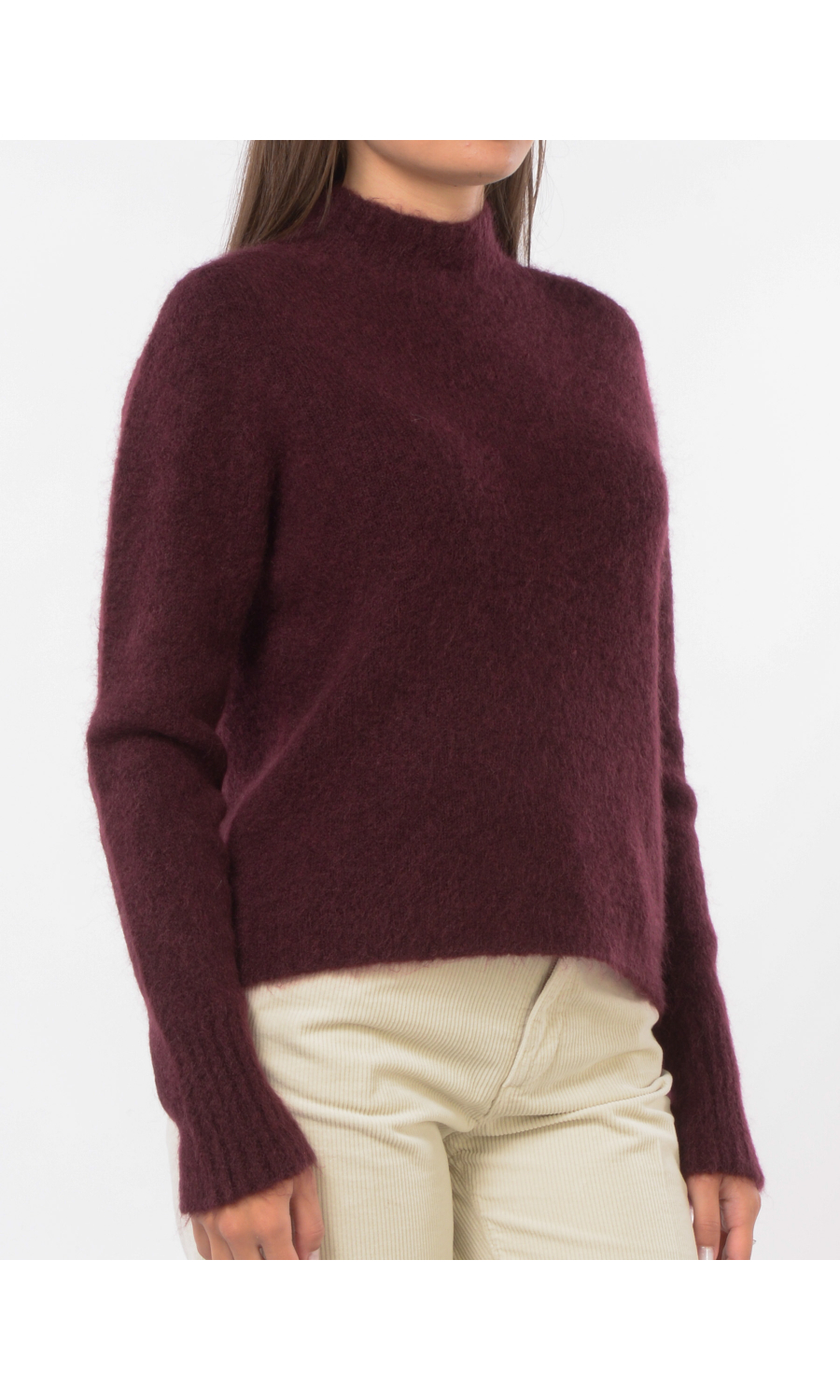 maglia da donna Kaos Jeans in misto lana con collo a cratere