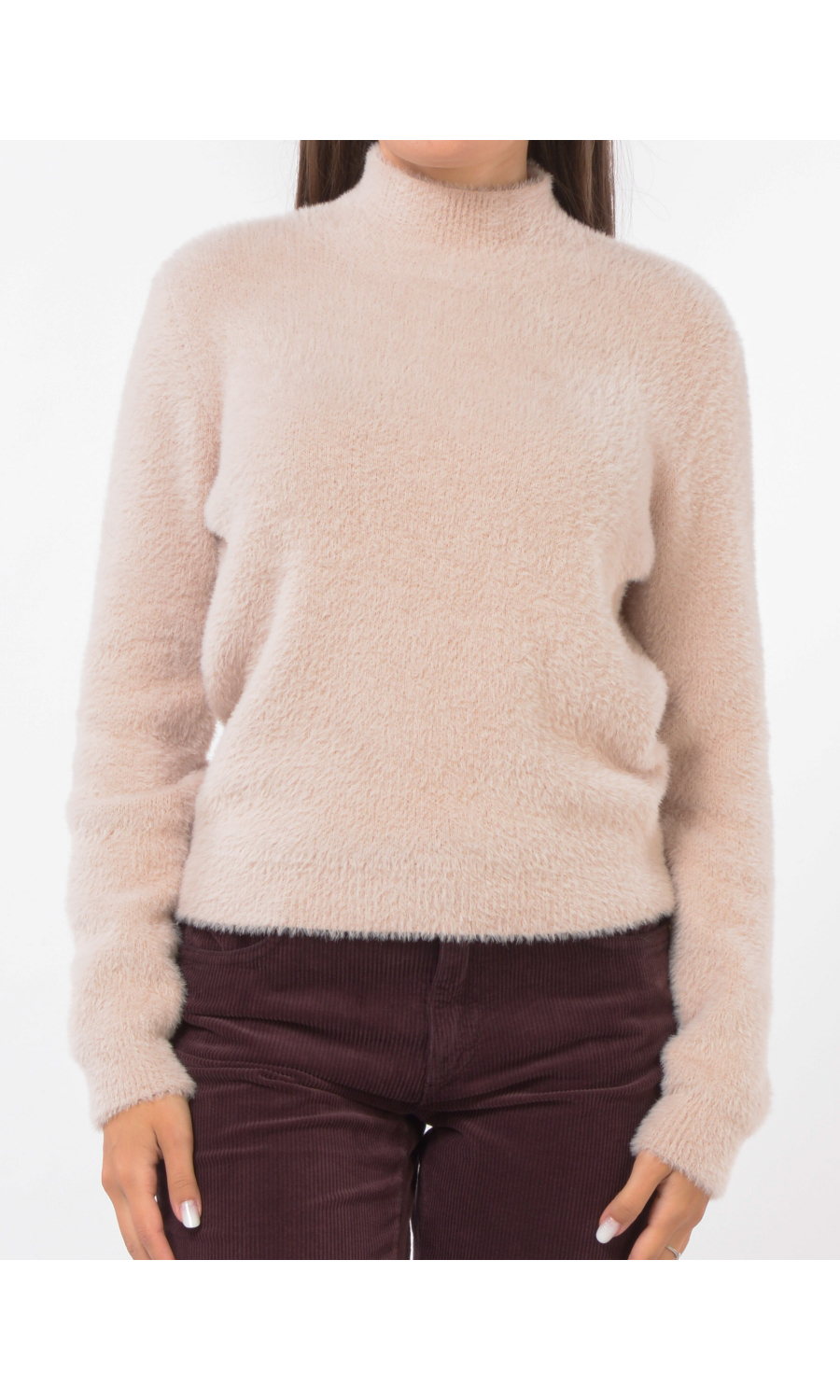 maglia da donna Kaos Jeans effetto peluche a lupetto