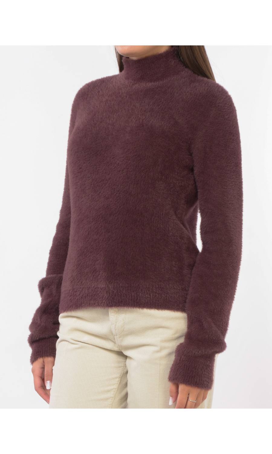 maglia da donna Kaos Jeans effetto peluche a lupetto