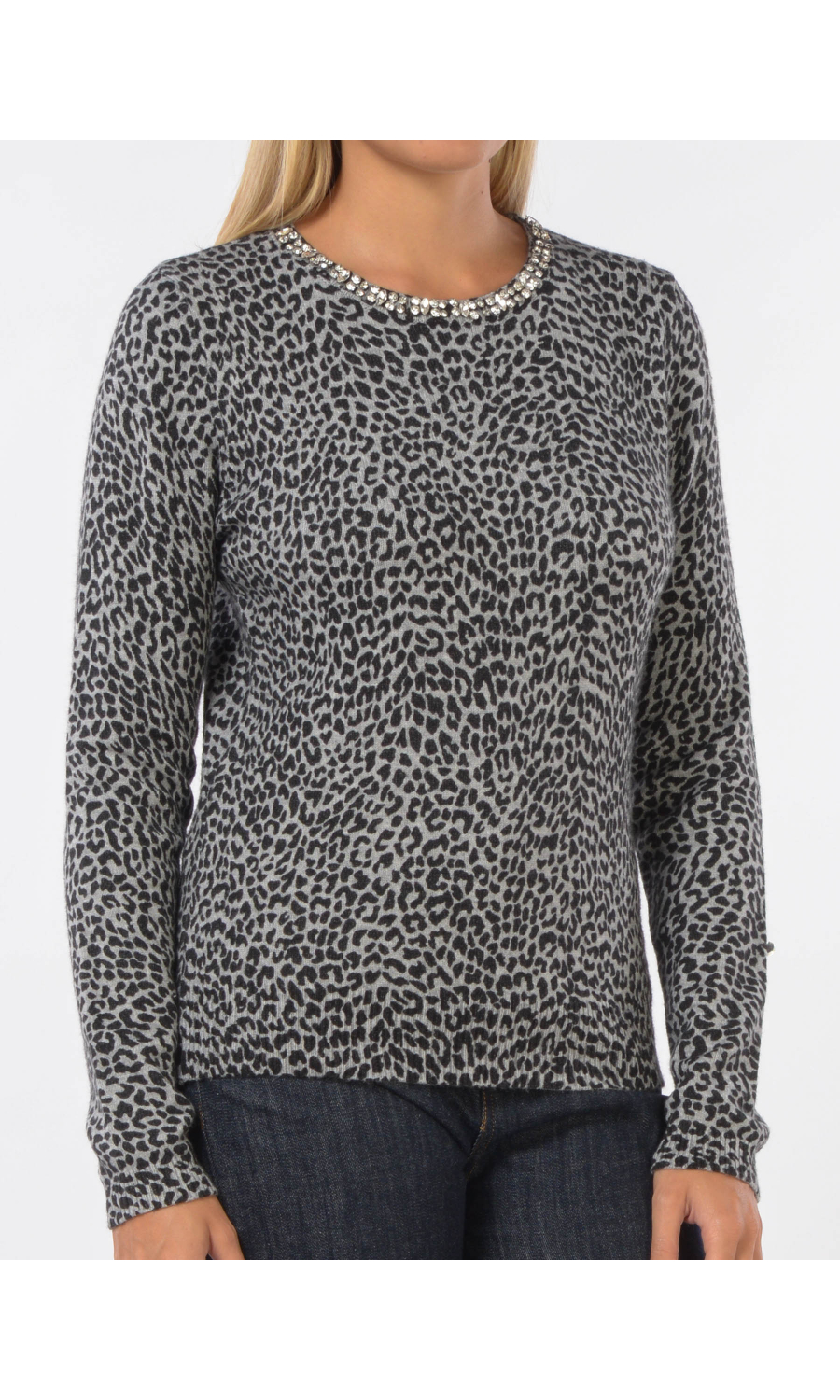 maglia da donna Kaos Jeans animalier con applicazioni