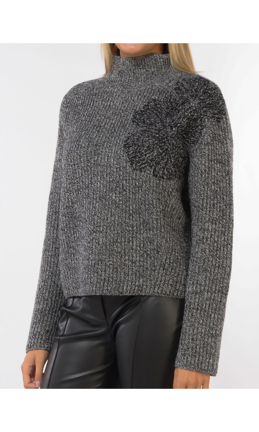 maglia da donna Liu Jo in misto lana con ricamo a fiore