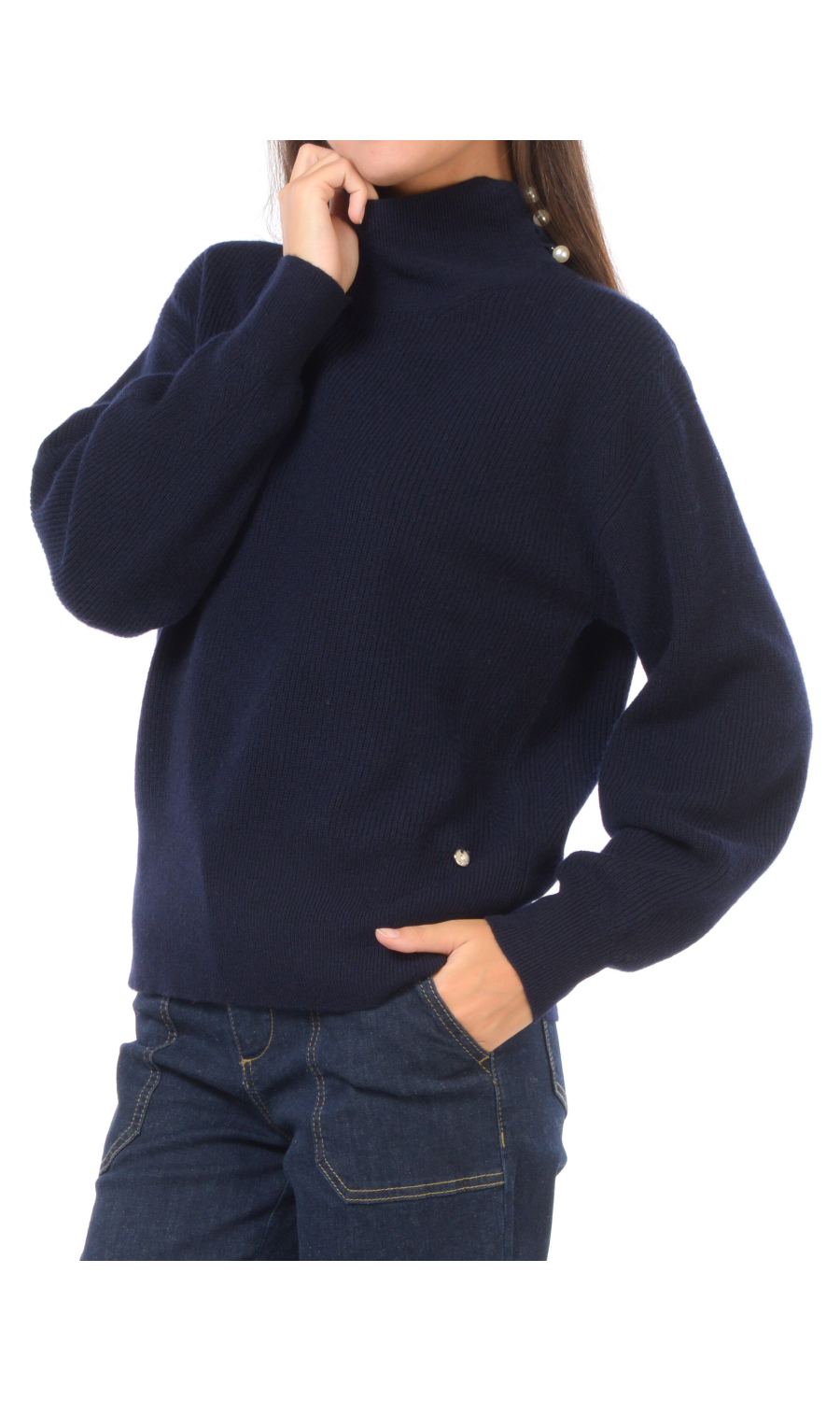 maglia da donna Liu Jo a lupetto con applicazioni