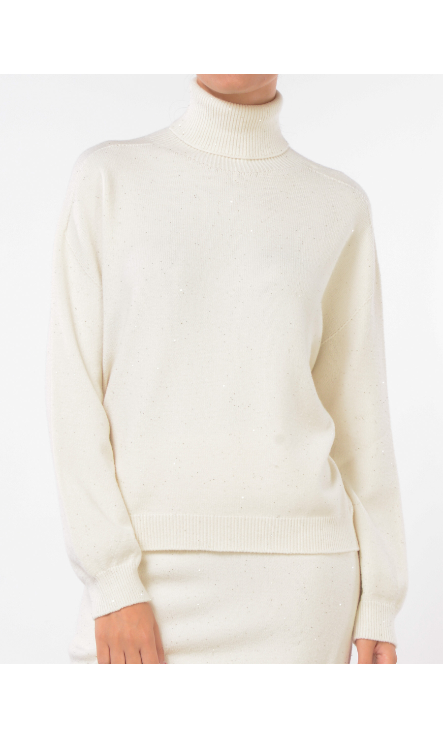 maglia da donna Liu Jo a collo alto con micro paillettes