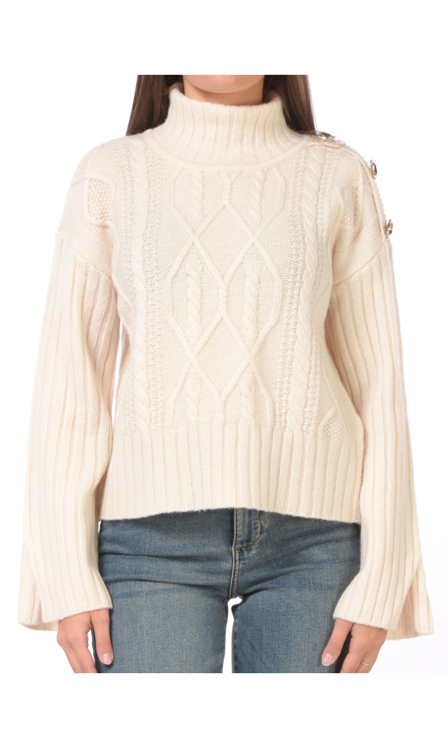 maglia da donna Liu Jo a trecce con bottoni