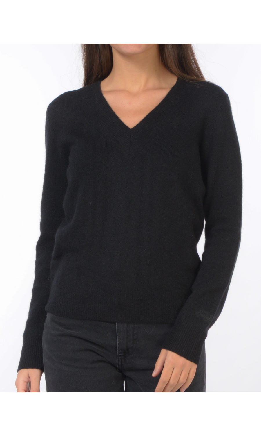 maglia da donna Mc2 Saint Barth scollo a V in lana e alpaca