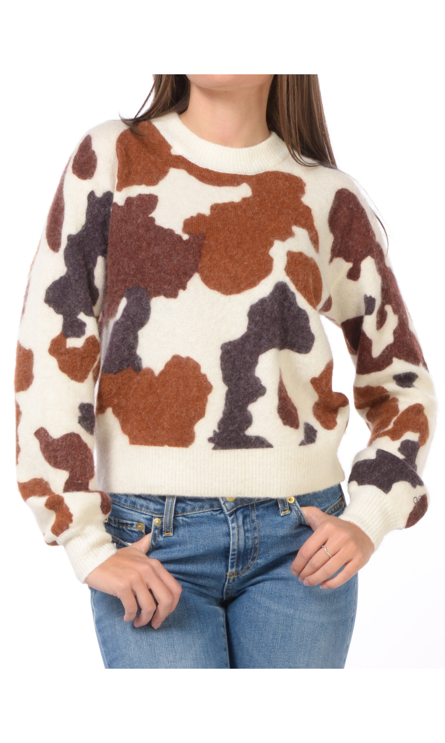 maglia da donna Mc2 Saint Barth girocollo cow print