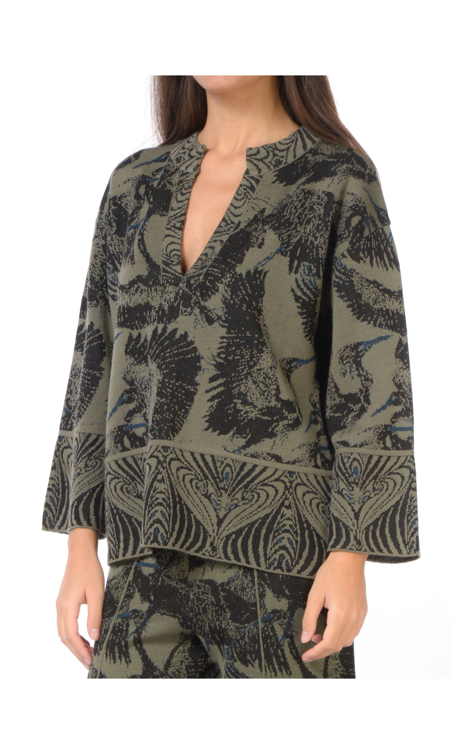 maglia da donna Nenette di misto lana a fantasia