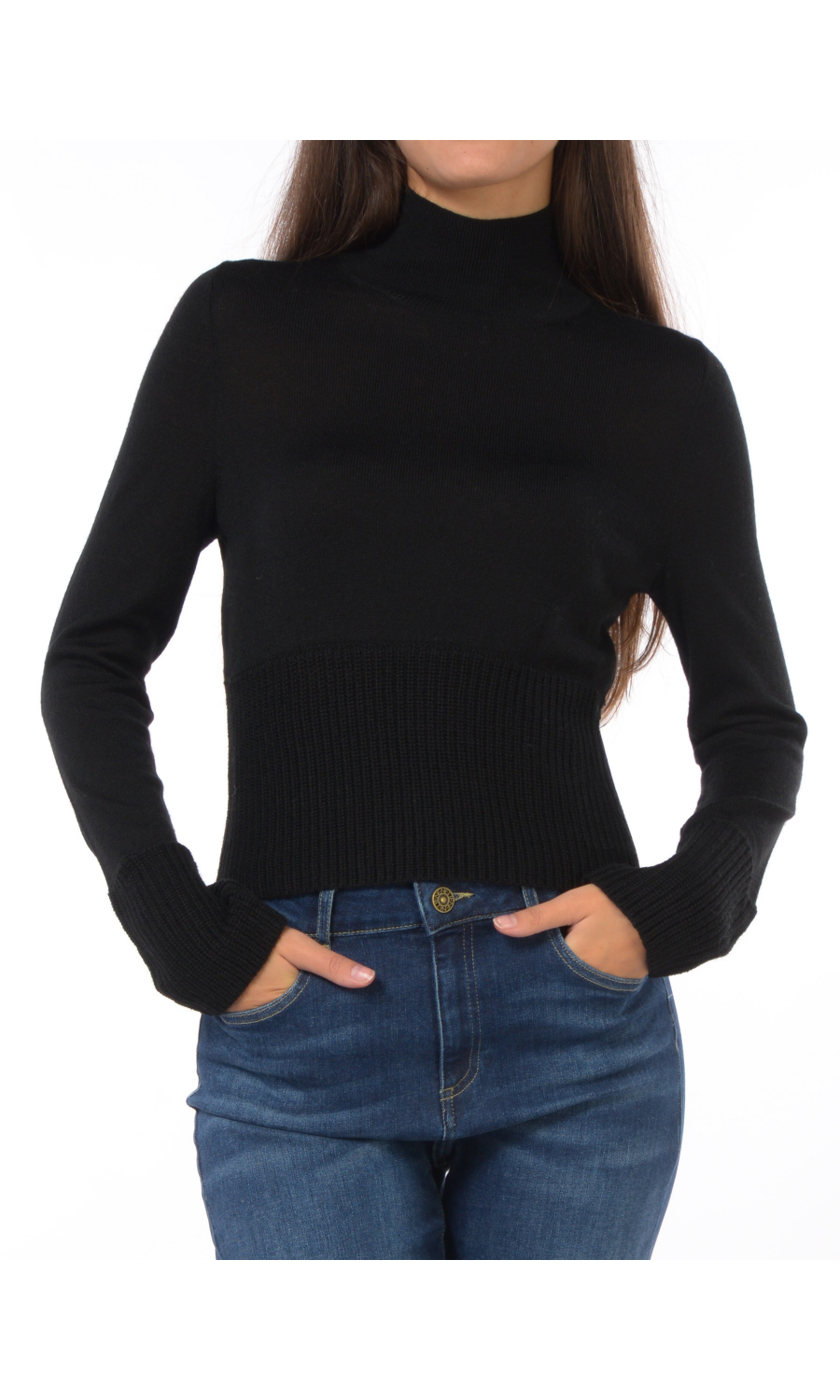 maglia da donna Nenette a lupetto con rovescino