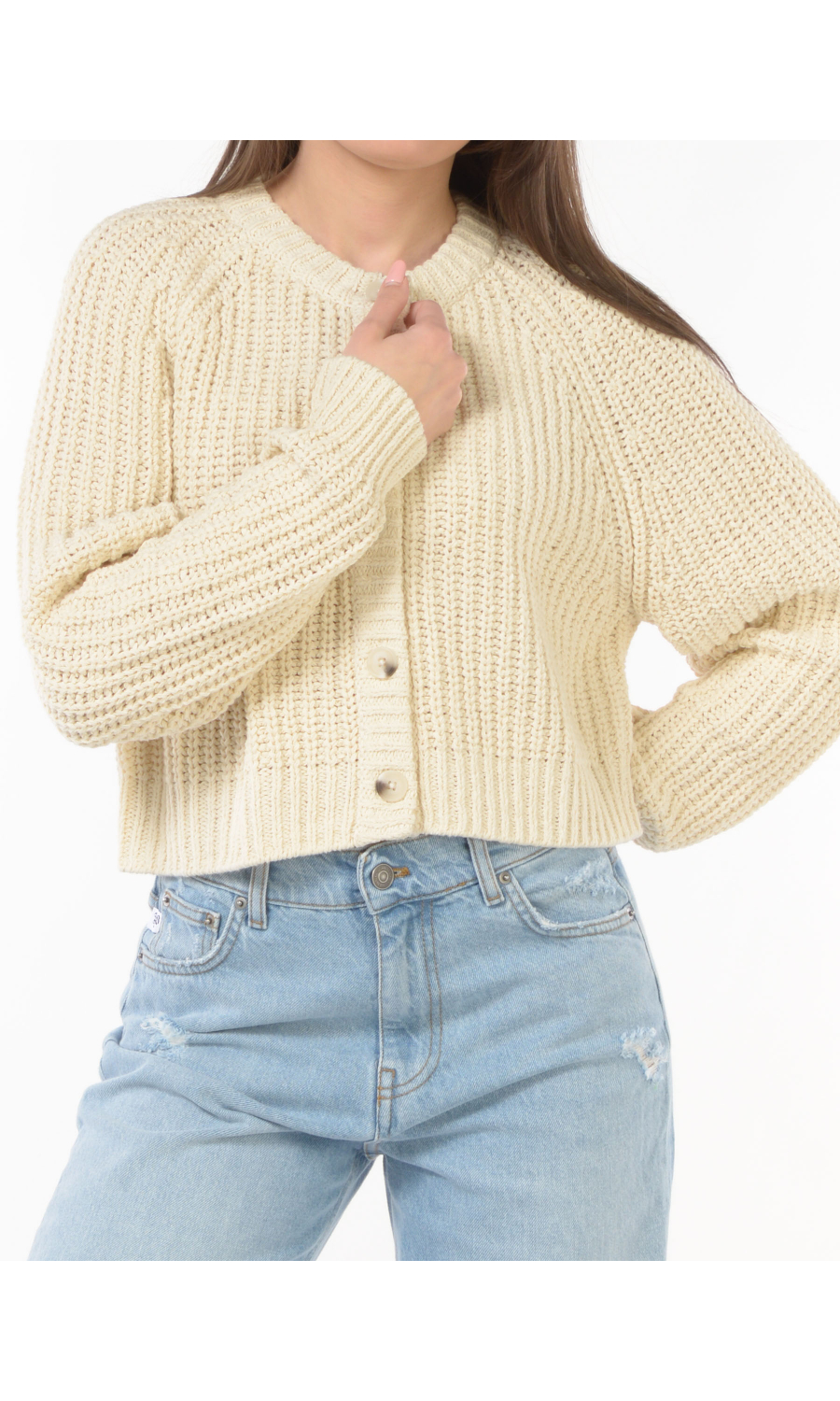 maglia da donna Oui aperta e boxy