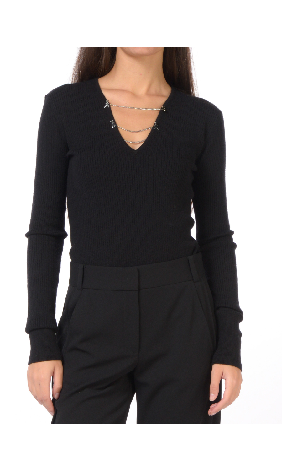 maglia da donna Patrizia Pepe Essential con catene