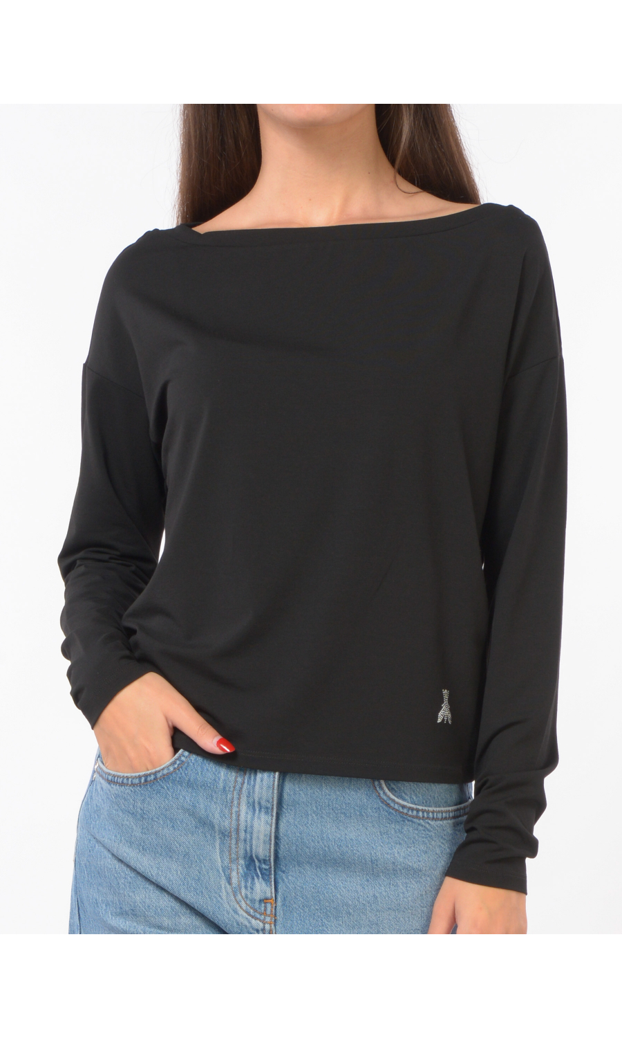 maglia da donna Patrizia Pepe bitessuto con scollo a barchetta