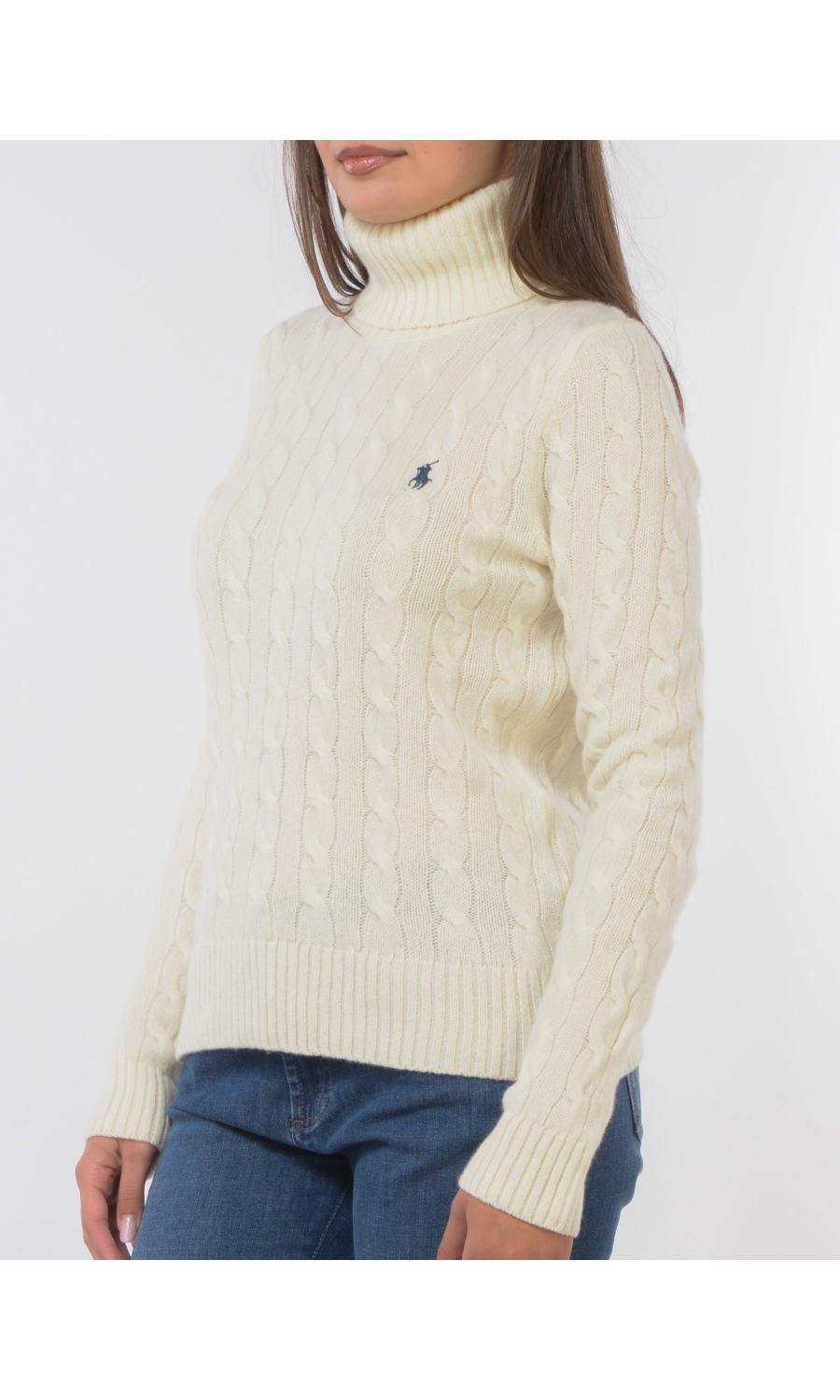 maglia da donna Ralph Lauren in lana e cachemire con collo alto