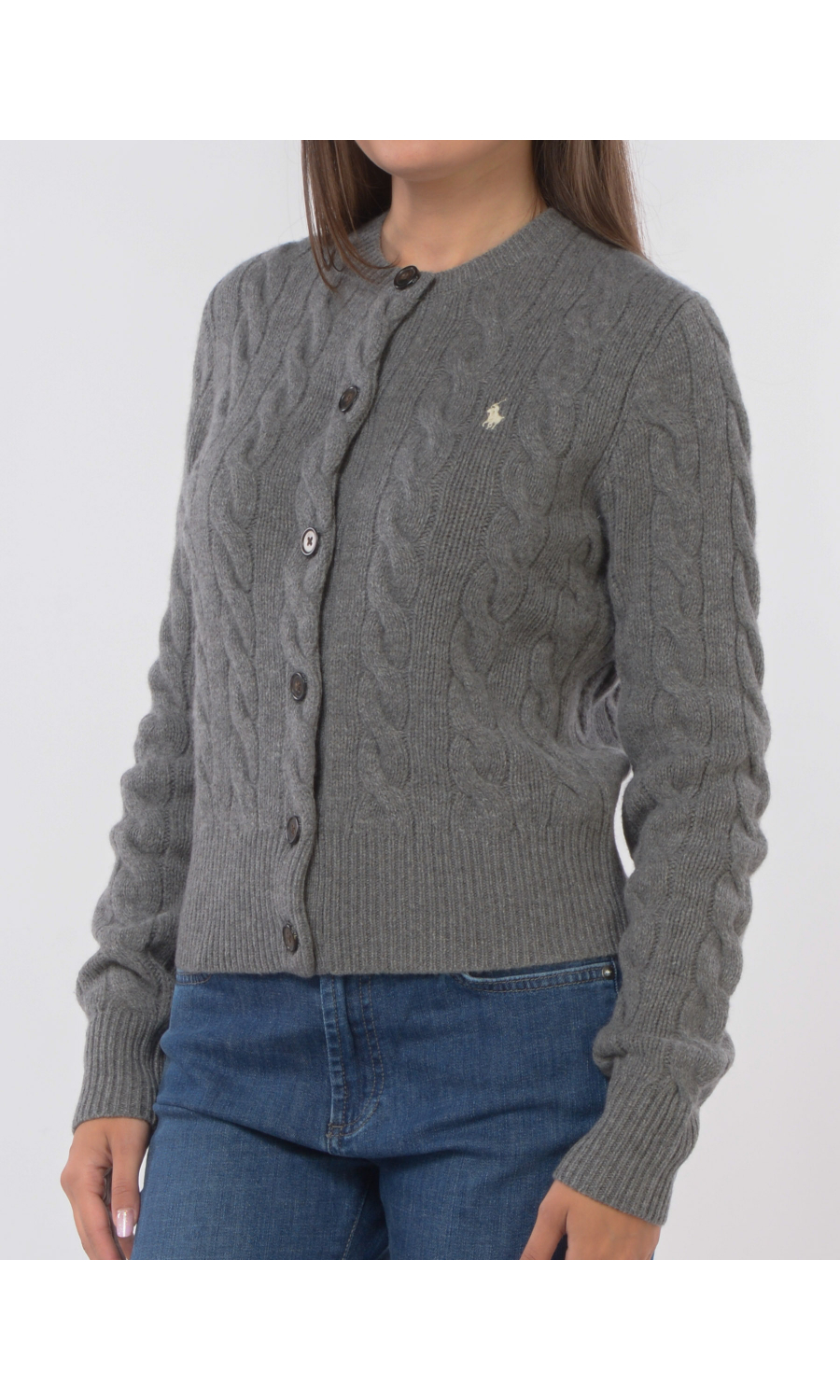 maglia da donna Ralph Lauren aperta in lana e cachemire