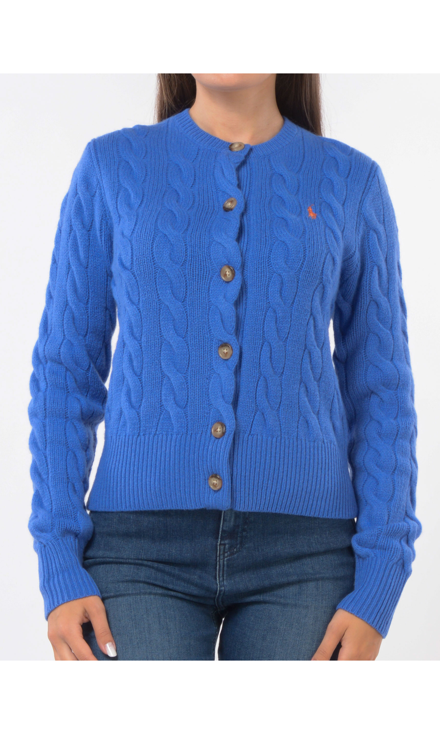 maglia da donna Ralph Lauren aperta in lana e cachemire