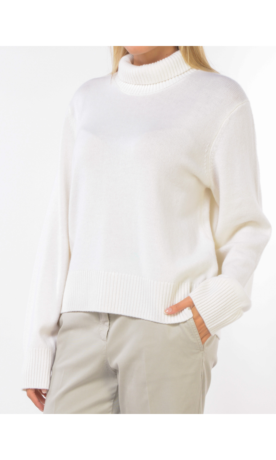 maglia da donna Seventy in lana e cachemire con collo alto