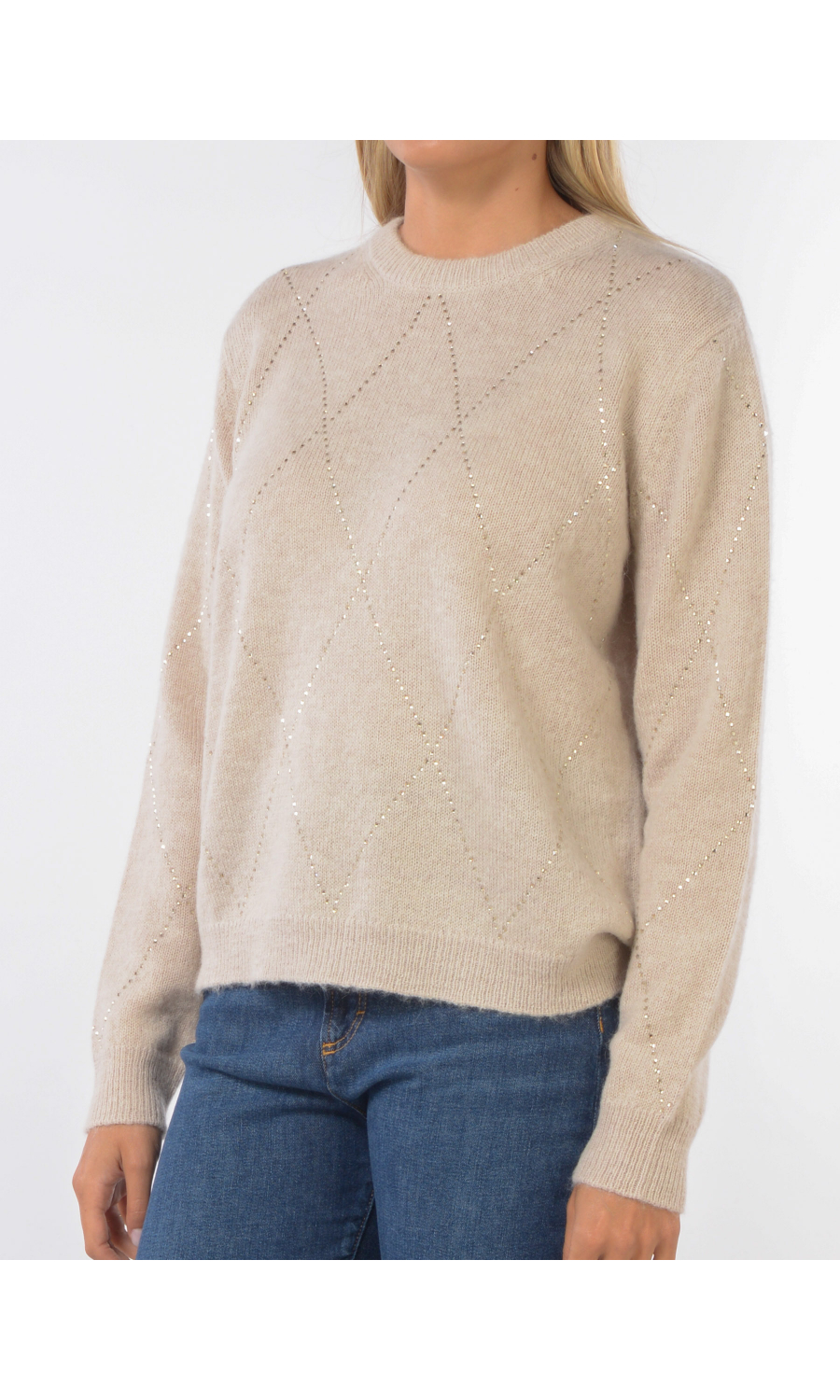 maglia da donna Seventy a rombi con applicazioni