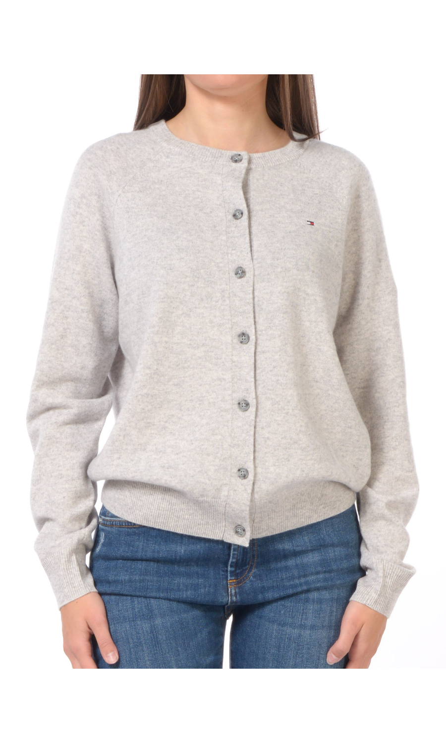 maglia da donna Tommy Hilfiger girocollo con bottoni