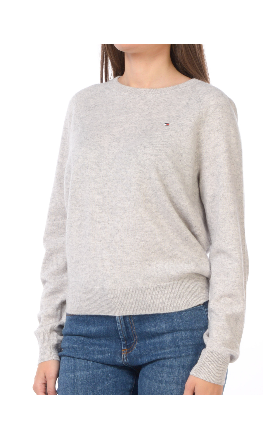 maglia da donna Tommy Hilfiger girocollo con logo