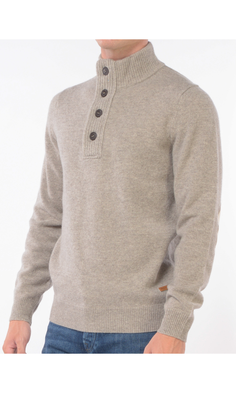 maglia da uomo Barbour con bottoni e toppe