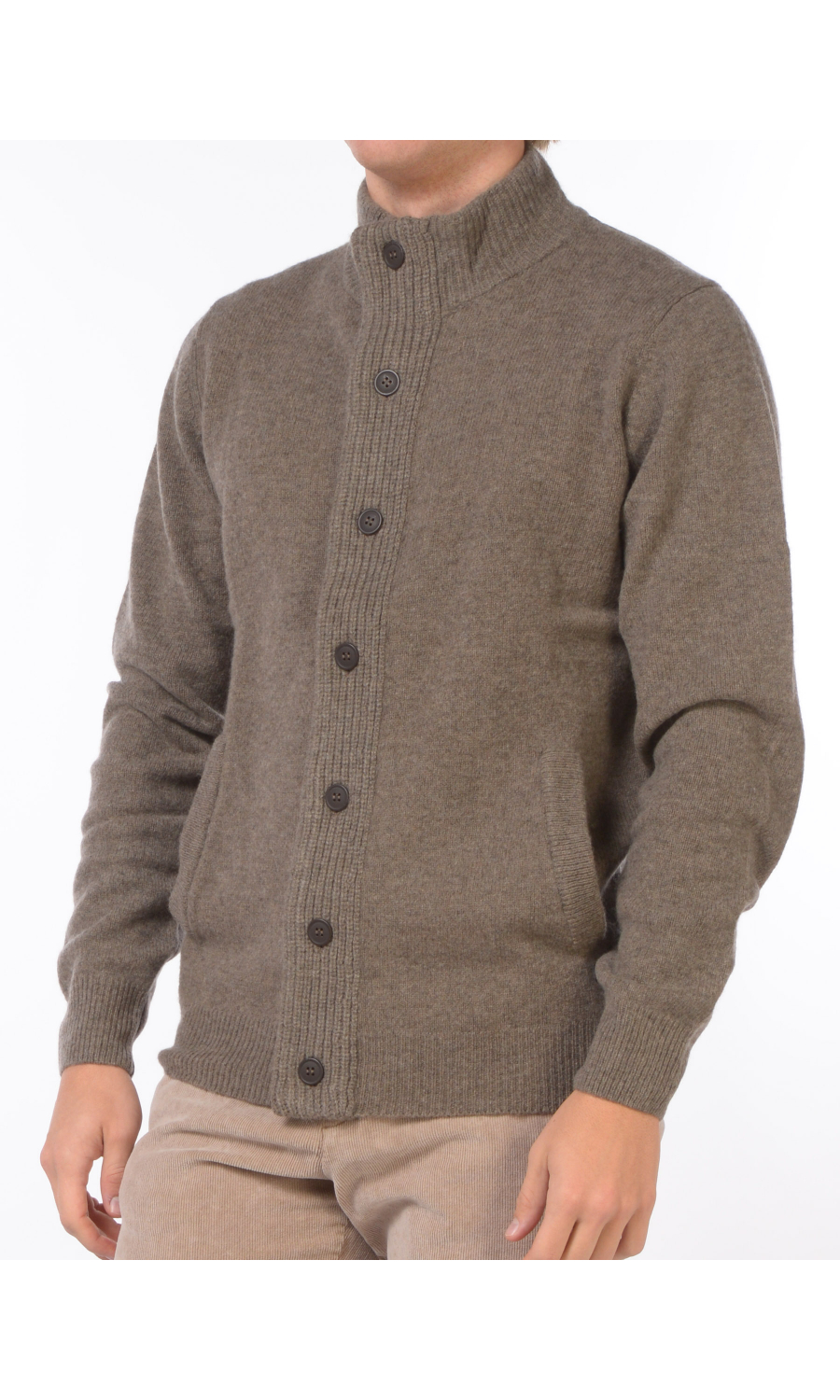 maglia da uomo Barbour con toppe e bottoni