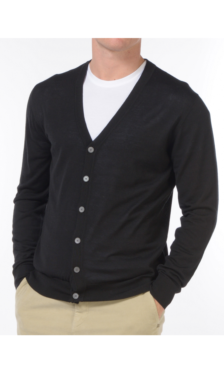 maglia da uomo Hosio in lana pettinata con zip