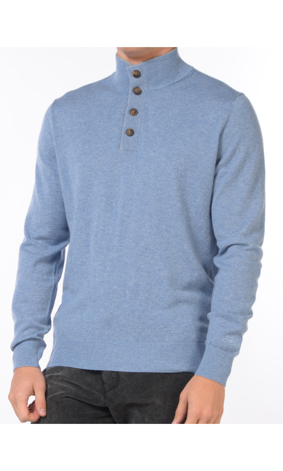 maglia da uomo Mc2 Saint Barth con bottoni e logo