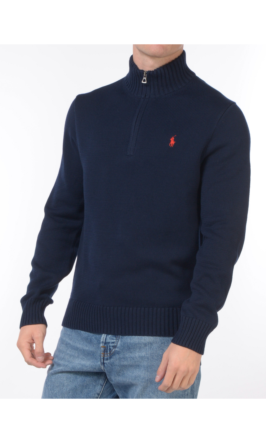maglia da uomo Ralph Lauren mezza zip con logo