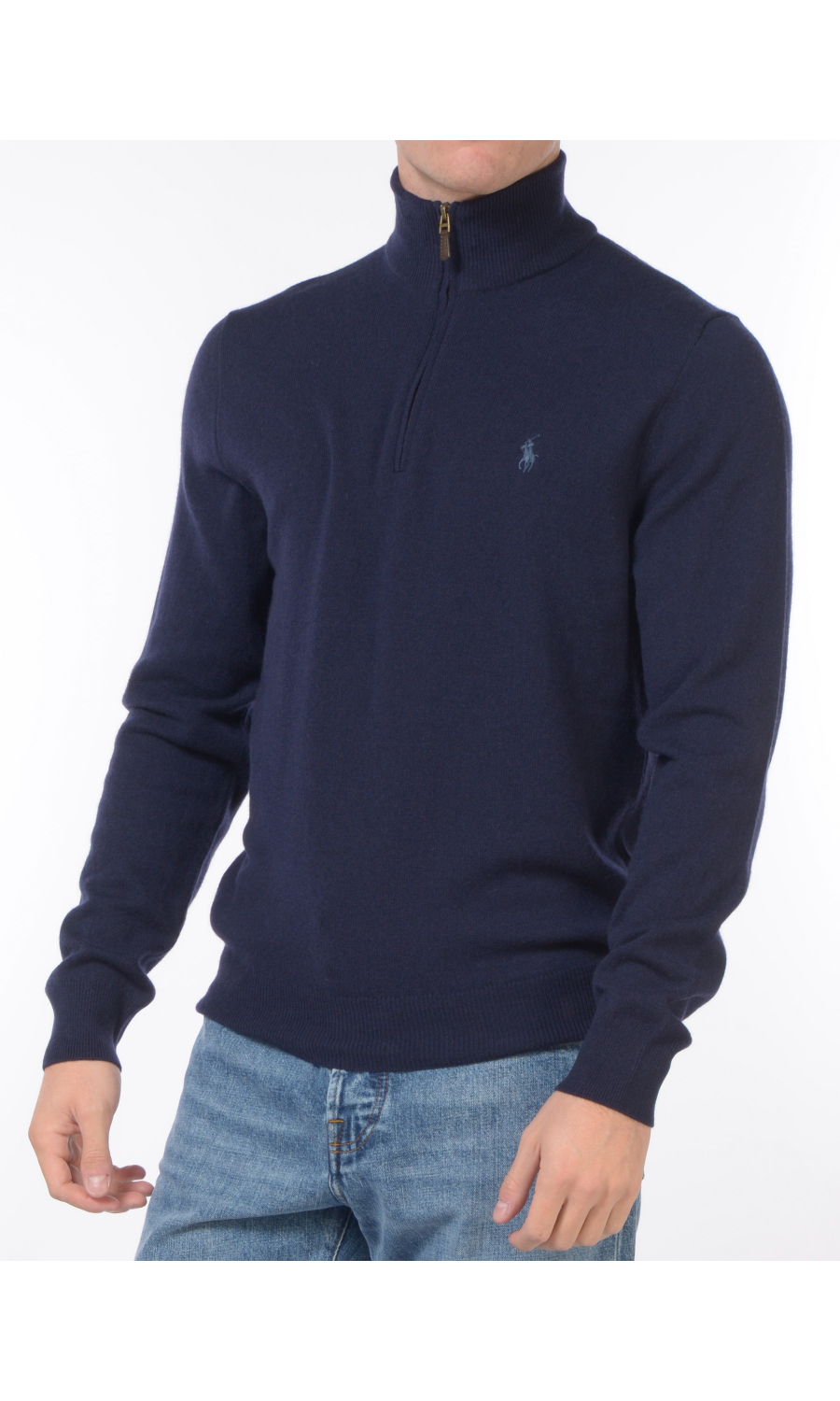 maglia da uomo Ralph Lauren mezza zip con logo