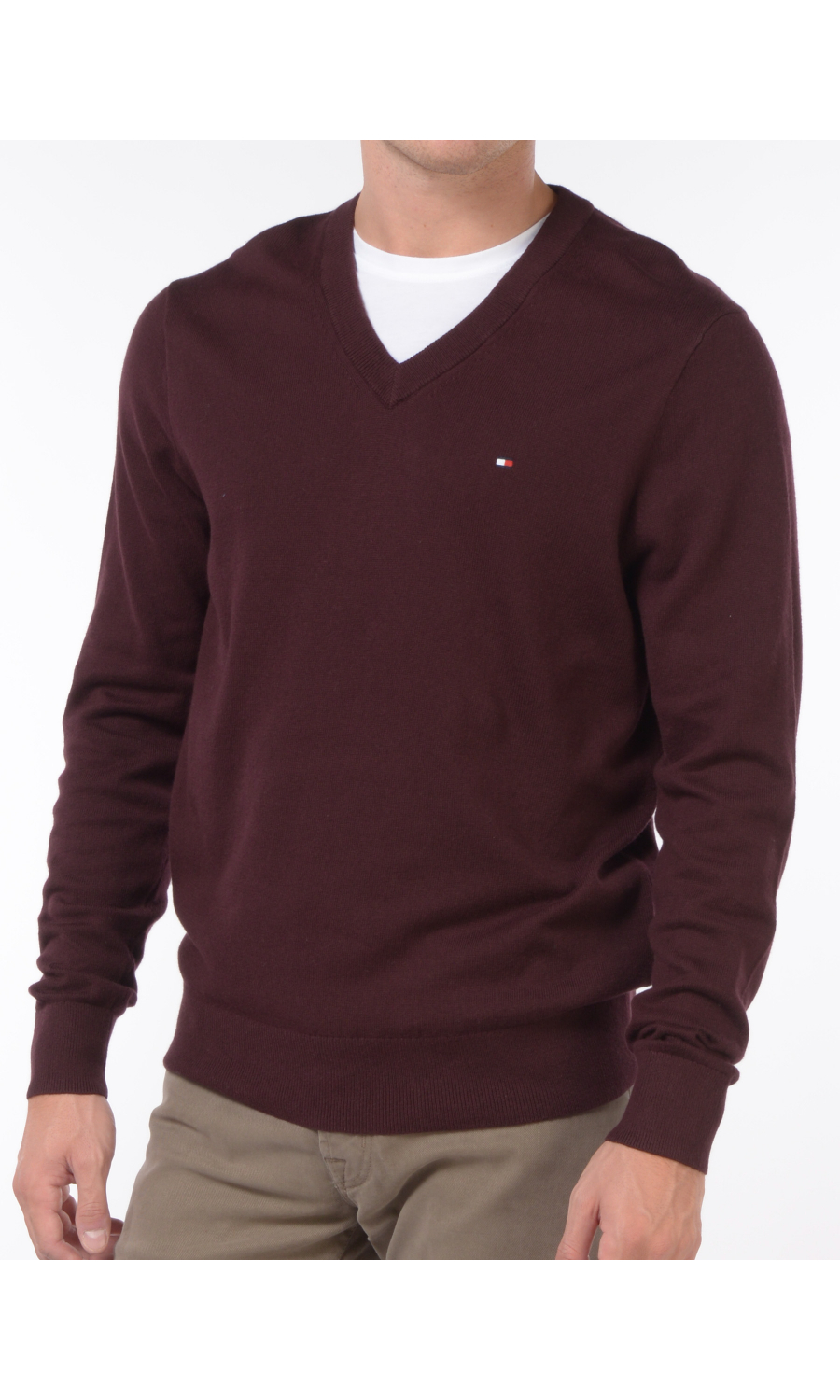 maglia da uomo Tommy Hilfiger scollo a V con logo