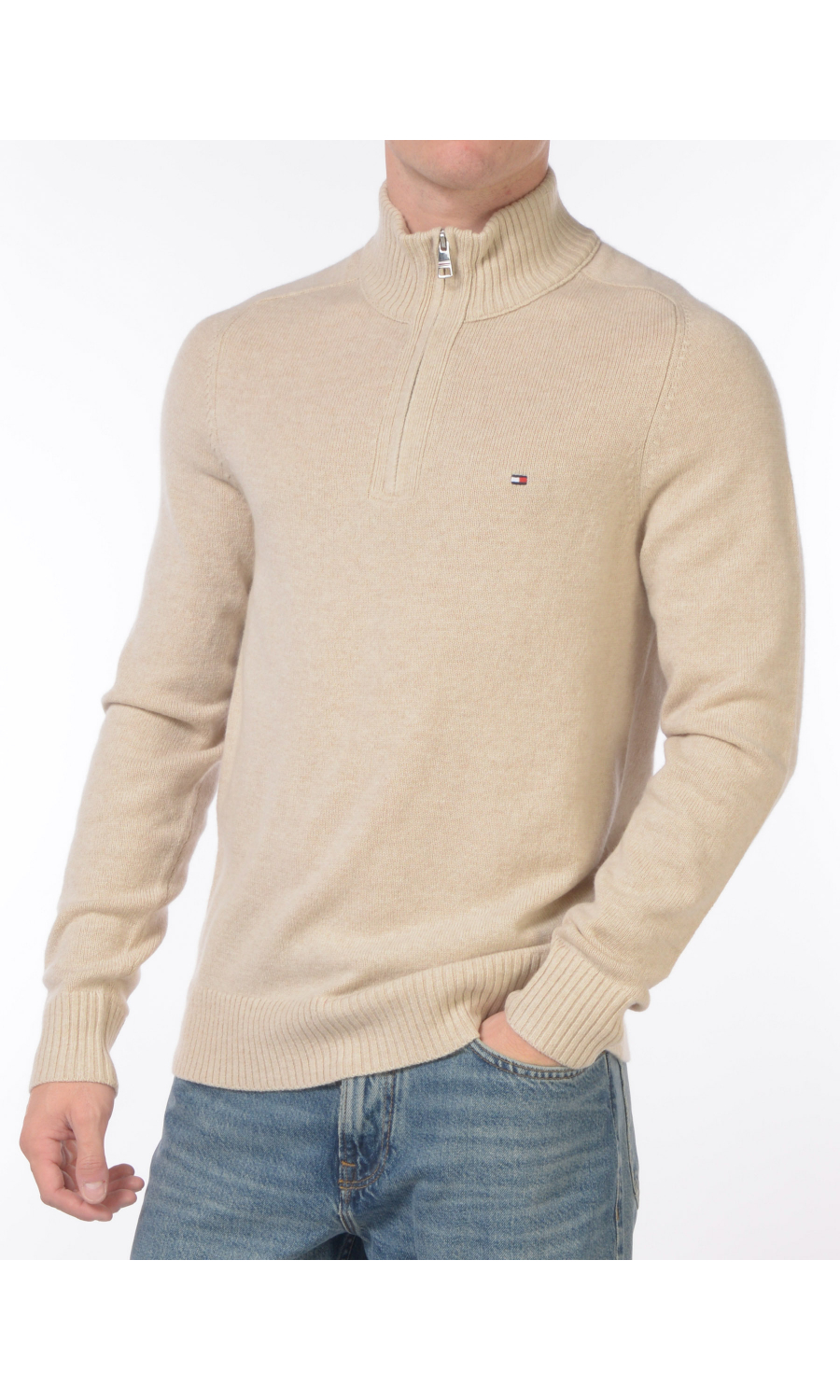 maglia da uomo Tommy Hilfiger mezza zip con logo