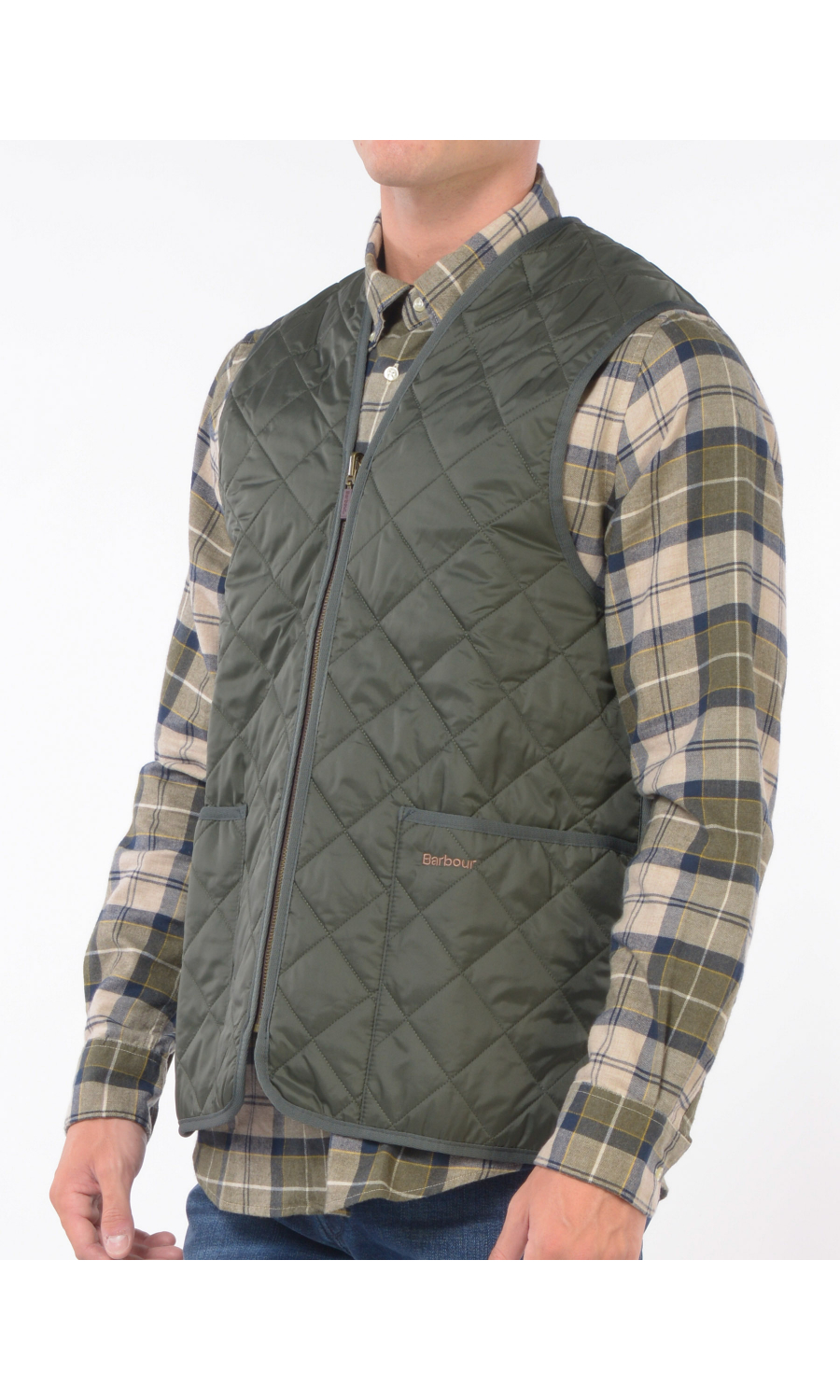 smanicato da uomo Barbour trapuntato con tasche