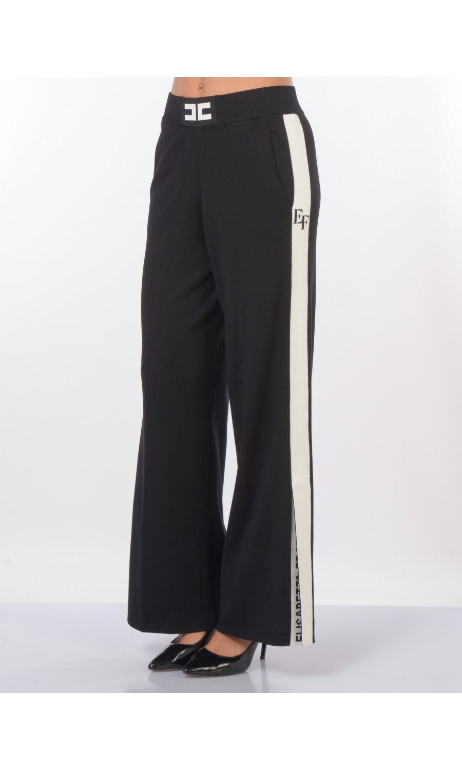 pantalone da donna Elisabetta Franchi in maglia con bande