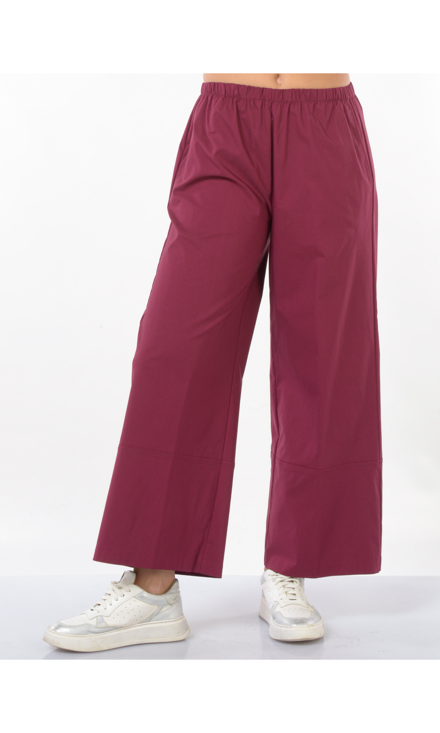 pantalone da donna Jurere ampio e cropped con finta balza
