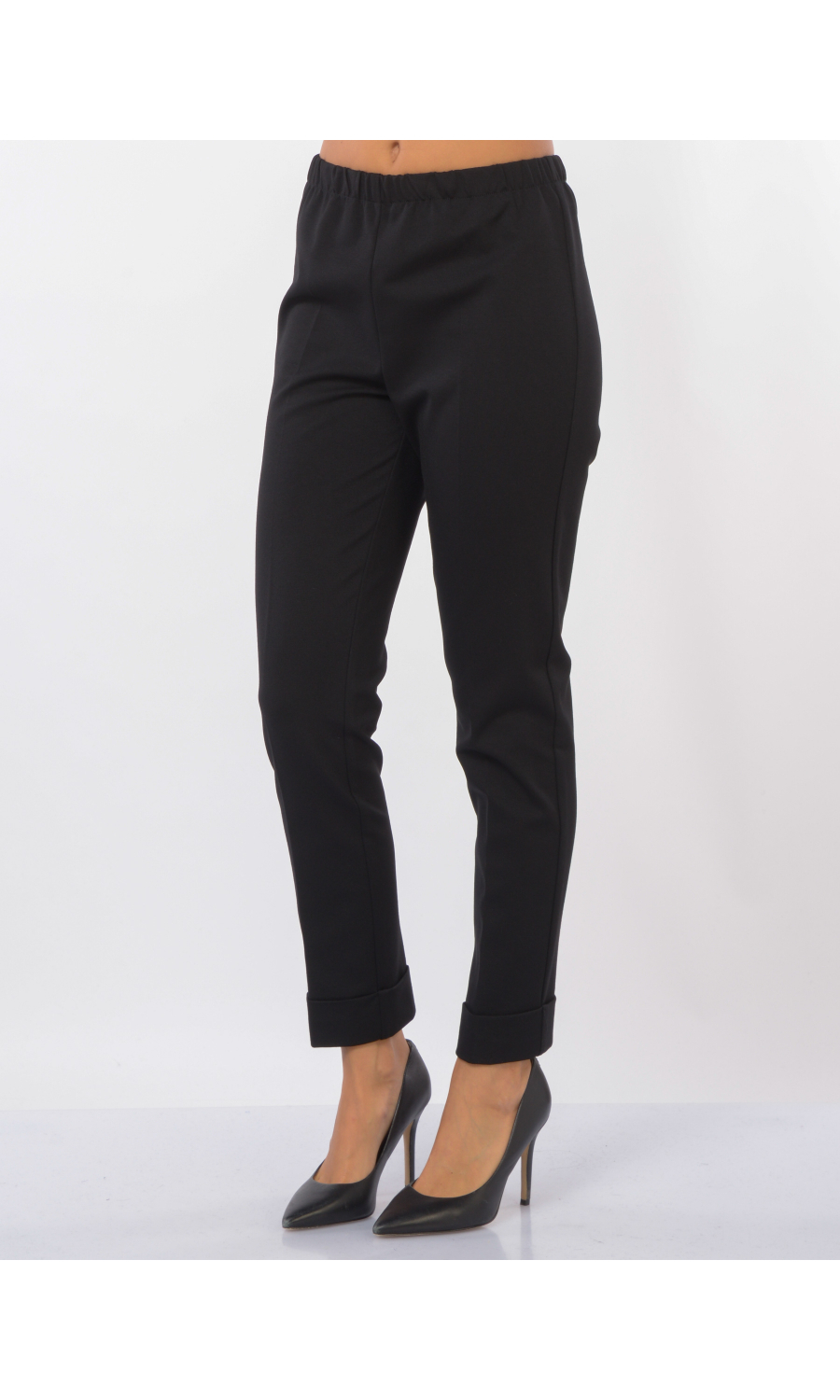 pantalone da donna Jurere a sigaretta con elastico e balza