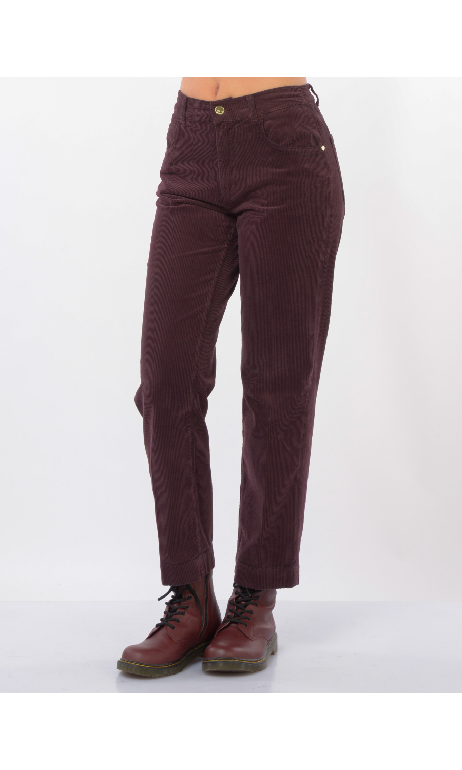 pantalone da donna Kaos Jeans cinque tasche in velluto rigato