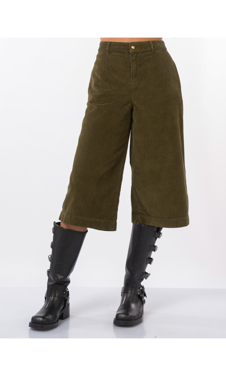 pantalone da donna Nenette effetto gonna in velluto rigato