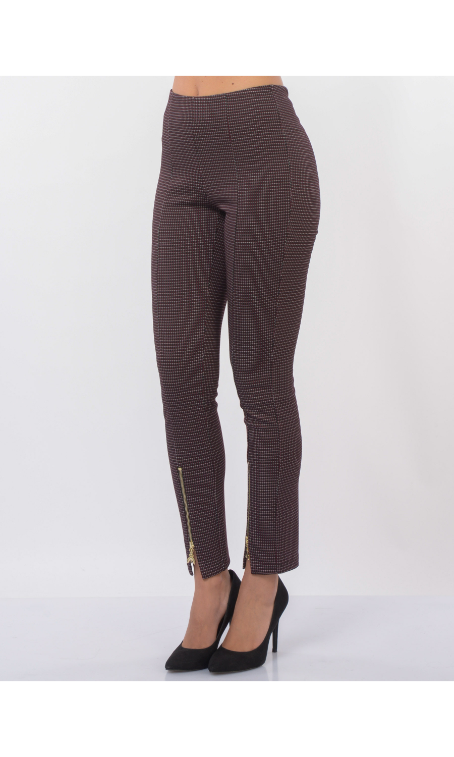 pantalone da donna Patrizia Pepe a fantasia check con zip