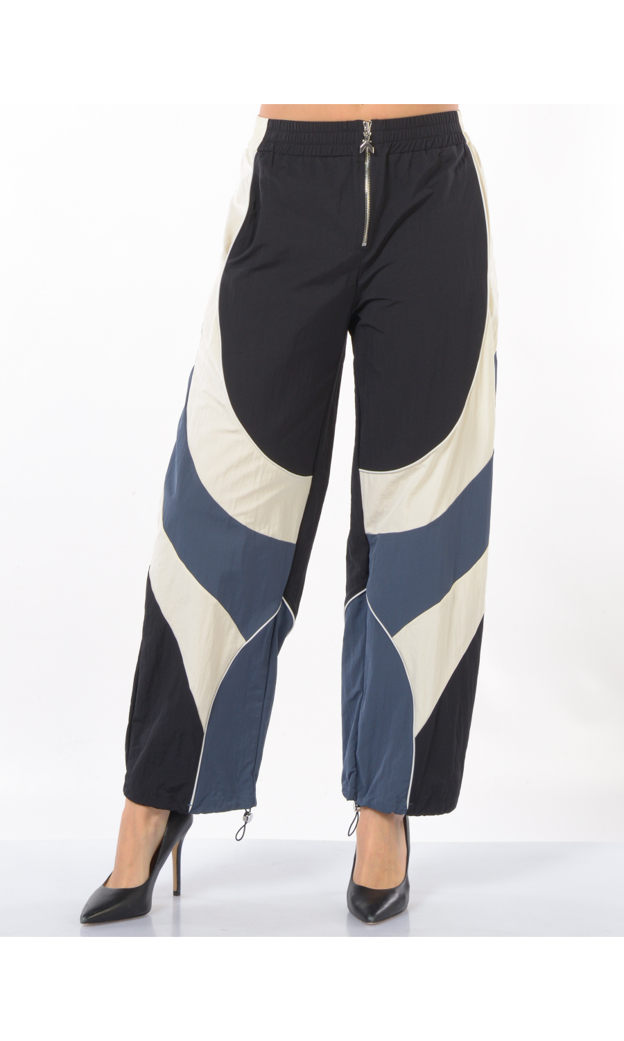 pantalone da donna Patrizia Pepe jogger con dettaglio color block