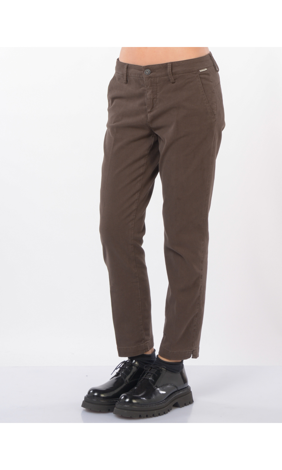 pantalone da donna Roy Roger's chino Slim in cotone e lyocell